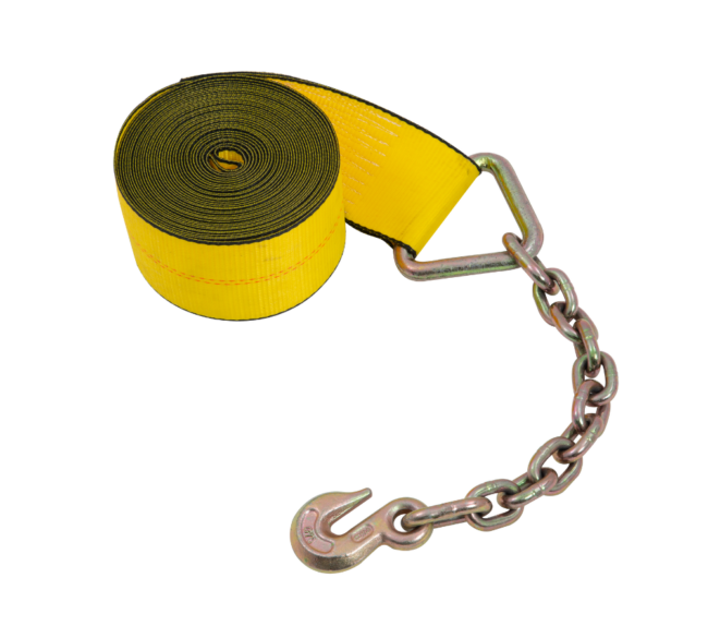 4”x30’ Winch Strap With The Chain and Clevis Hook