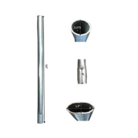 4ft Steel Pipe Stake Chrome 9 Gauge