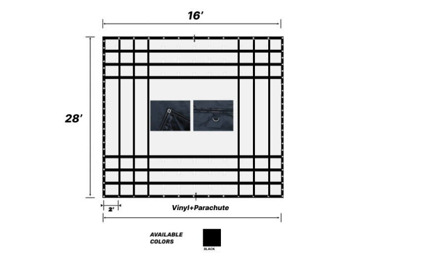 Super Light Ripstop Steel Tarp 16' x 28' (10 ft Drop) - Image 2