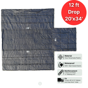 20 ft ×34 ft Extremely Super Light Heavy-Duty Tarp (12 ft Drop) With The Flap Black Color