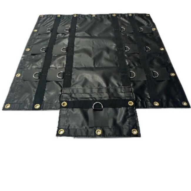 Ripstop Steel Tarp 27' X 16' (4 Ft Drop, Flap, Black Color)