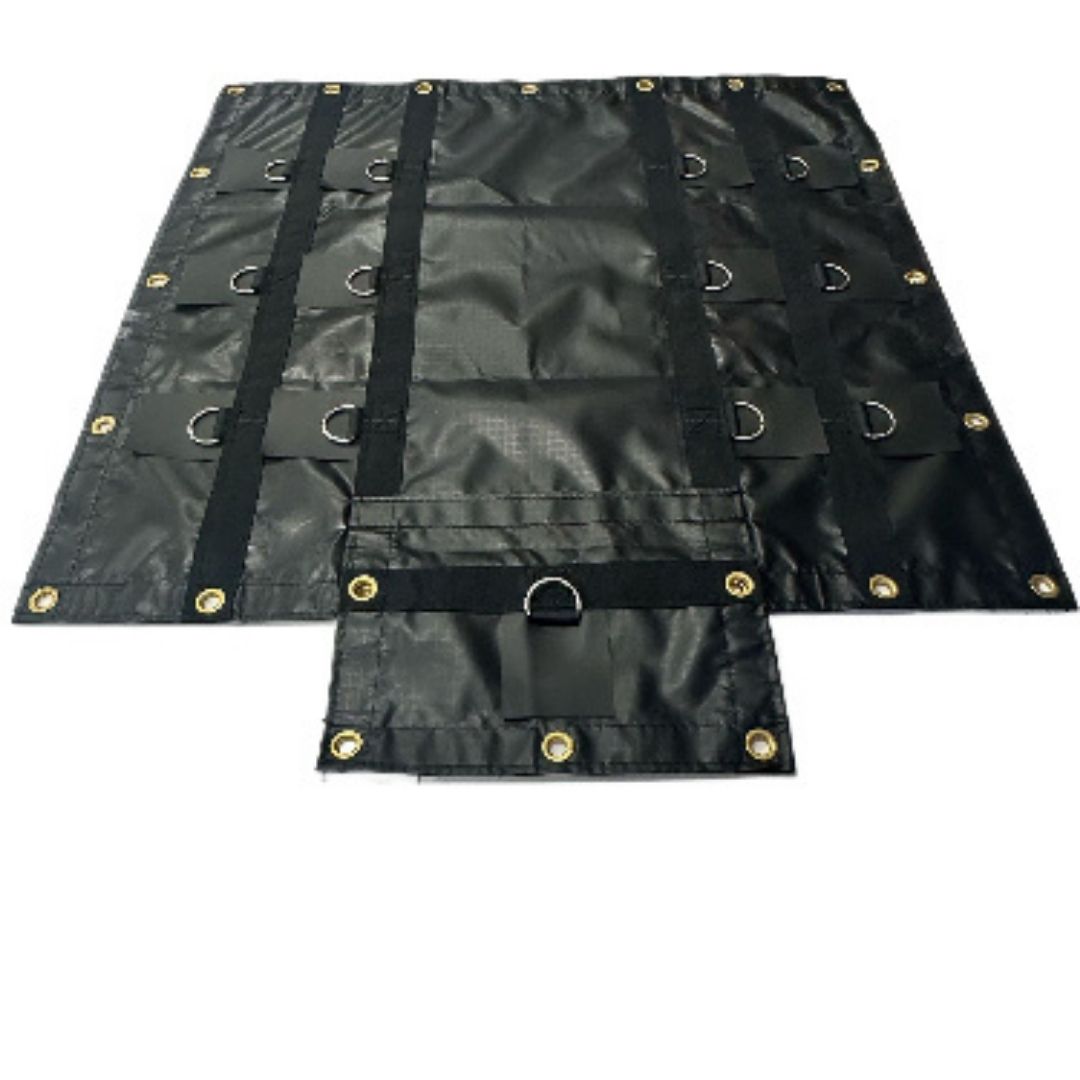 Ripstop Steel Tarp Set (4 Ft Drop, 2-Piece, Black Color)
