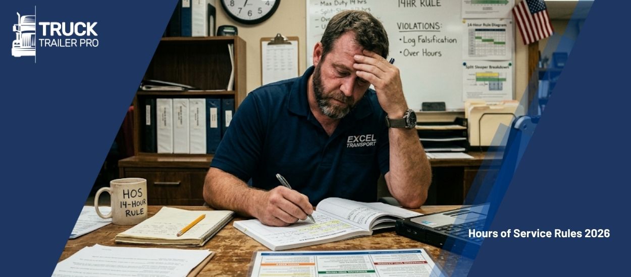 Hours of Service Rules 2026: 14-Hour Rule, Split-Sleeper & Common Violations Hours of Service Rules 2026: 14-Hour Rule, Split-Sleeper & Common Violations