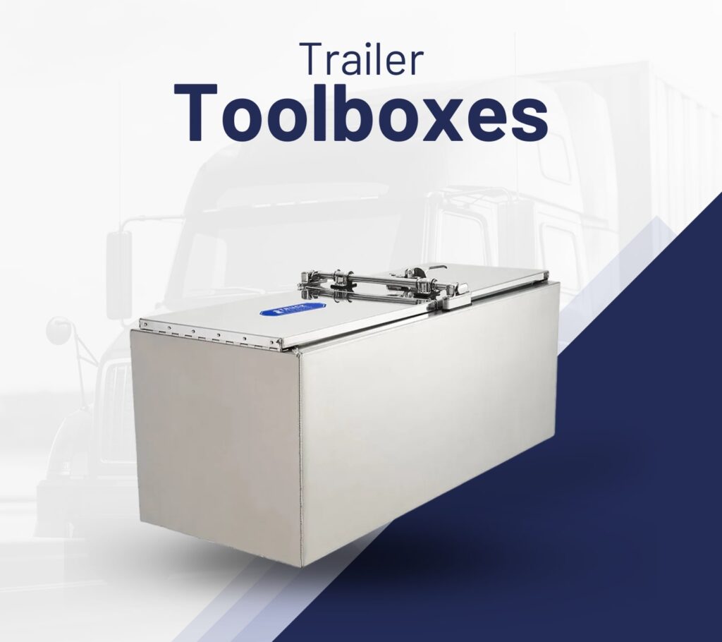Aluminum trailer toolboxes with double slat doors